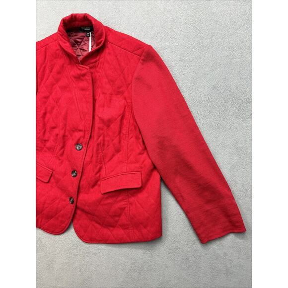 Talbots vintage quilted blazer jacket Red Wool Women’s 20 petite - Picture 4 of 14